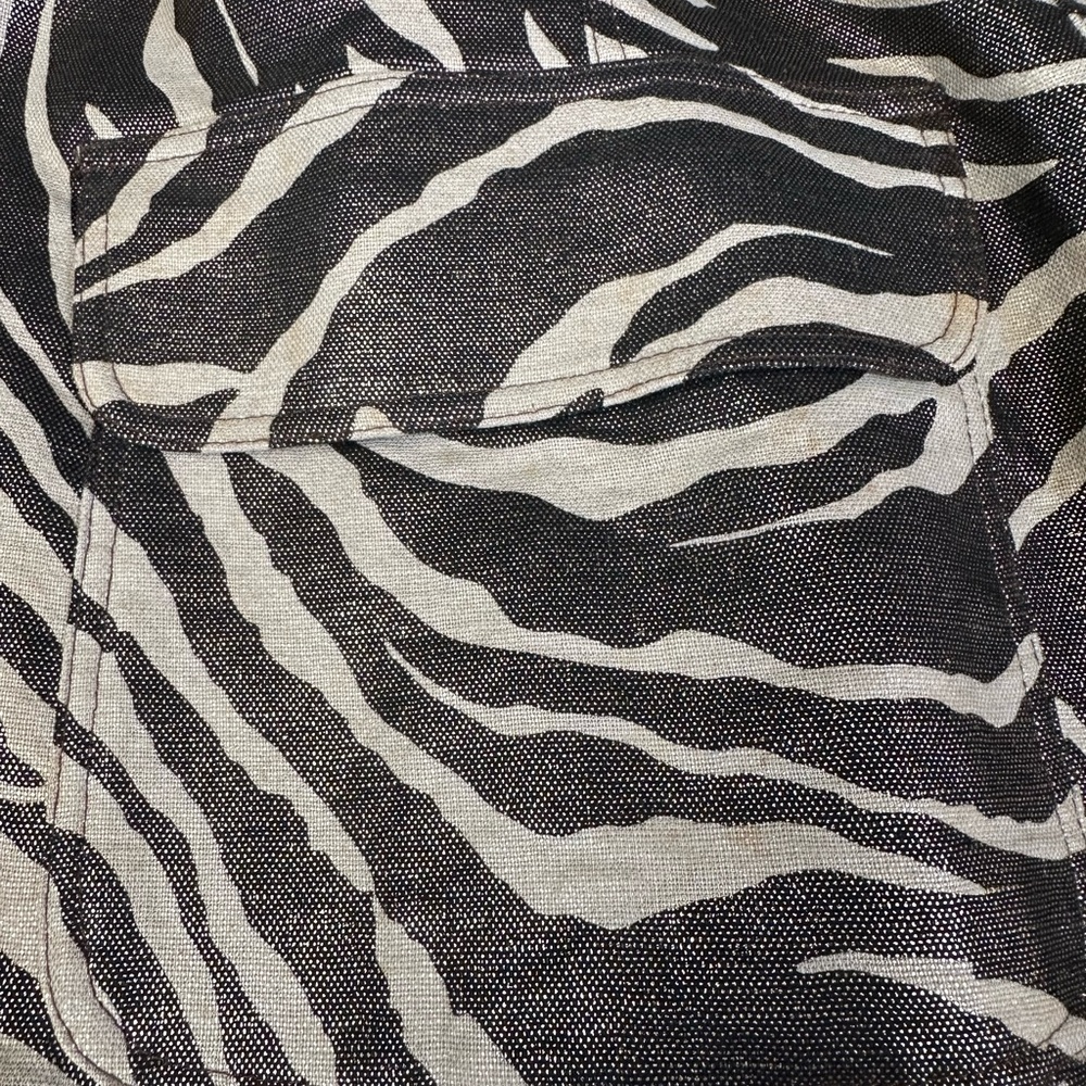 Beautiful Cache gold metallic zebra print long jacket sz LG pockets fully lined - Picture 6 of 13